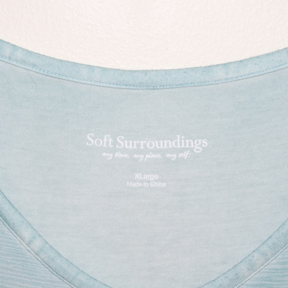 Soft Surroundings Silk Romance Top Light Blue - Picture 4 of 5
